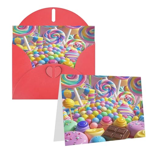 Rrtsmsgh Grußkarten Candy Land Blanko-Grußkarten mit Umschlägen für alle Anlässe, Freundschaftskarten, Jubiläumskarten von Rrtsmsgh