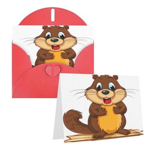 Rrtsmsgh Grußkarten Cartoon Animated Beaver Blanko Grußkarten mit Umschlägen für alle Gelegenheitskarten, Freundschafts-Jubiläumskarten Rrtsmsgh Grußkarten Cartoon Animated Beaver Blanko Grußkarten mit Umschlägen für alle Gelegenheitskarten, Freundschafts-Jubiläumskarten von Rrtsmsgh
