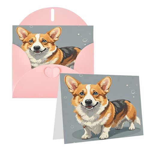 Rrtsmsgh Grußkarten Corgi-Muster Corgi Muster Blanko Grußkarten mit Umschlägen für alle Gelegenheitskarten, Freundschafts-Jubiläumskarten Rrtsmsgh Grußkarten Corgi-Muster Corgi Muster Blanko Grußkarten mit Umschlägen für alle Gelegenheitskarten, Freundschafts-Jubiläumskarten von Rrtsmsgh