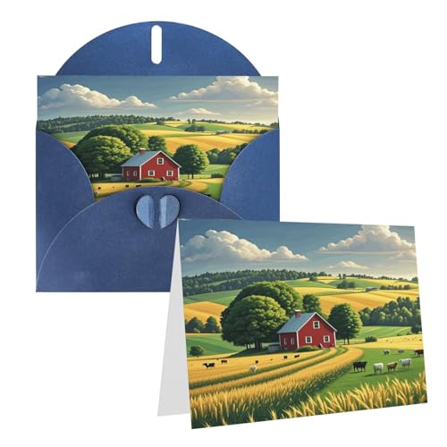Rrtsmsgh Grußkarten Country Farm Blanko-Grußkarten mit Umschlägen für alle Anlässe, Freundschaftskarten, Jubiläumskarten Rrtsmsgh Grußkarten Country Farm Blanko-Grußkarten mit Umschlägen für alle Anlässe, Freundschaftskarten, Jubiläumskarten von Rrtsmsgh