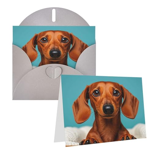 Rrtsmsgh Grußkarten Dackel Hund Blanko Grußkarten mit Umschlägen für alle Anlässe Karten Freundschaft Jahrestag Karten von Rrtsmsgh