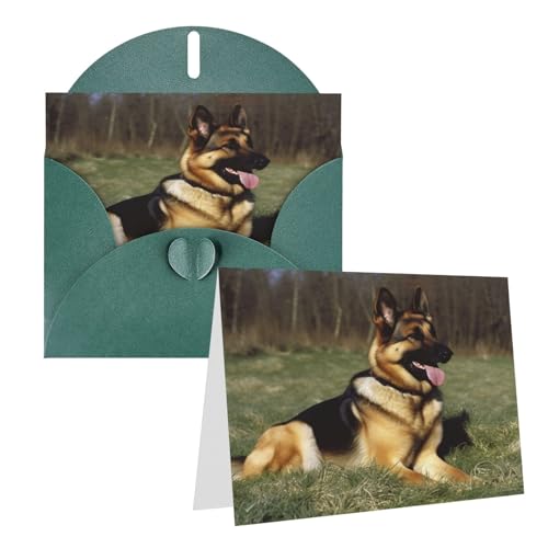 Rrtsmsgh Grußkarten Deutscher Schäferhund Blanko Grußkarten mit Umschlägen für alle Anlässe Karten Freundschaft Jubiläumskarten von Rrtsmsgh