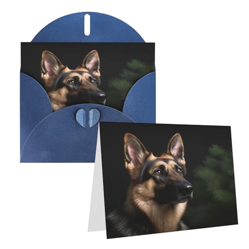 Rrtsmsgh Grußkarten Deutscher Schäferhund Blanko Grußkarten mit Umschlägen für alle Gelegenheitskarten Freundschaftskarten Jubiläumskarten von Rrtsmsgh