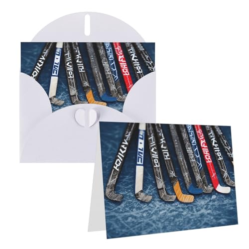 Rrtsmsgh Grußkarten Eishockeyschläger Blanko-Grußkarten mit Umschlägen für alle Gelegenheitskarten, Freundschafts-Jubiläumskarten Rrtsmsgh Grußkarten Eishockeyschläger Blanko-Grußkarten mit Umschlägen für alle Gelegenheitskarten, Freundschafts-Jubiläumskarten von Rrtsmsgh