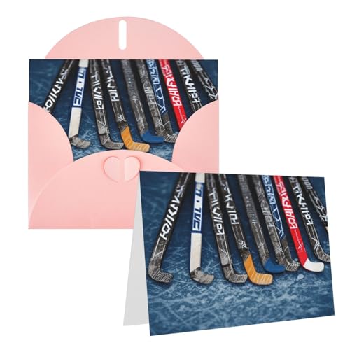 Rrtsmsgh Grußkarten Eishockeyschläger Blanko-Grußkarten mit Umschlägen für alle Gelegenheitskarten, Freundschafts-Jubiläumskarten Rrtsmsgh Grußkarten Eishockeyschläger Blanko-Grußkarten mit Umschlägen für alle Gelegenheitskarten, Freundschafts-Jubiläumskarten von Rrtsmsgh