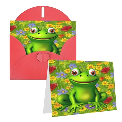 Rrtsmsgh Grußkarten Frosch Blanko Grußkarten mit Umschlägen für alle Gelegenheiten, Freundschaftskarten, Jubiläumskarten von Rrtsmsgh