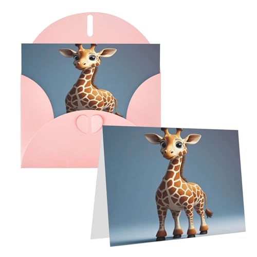 Rrtsmsgh Grußkarten Giraffe Blanko Grußkarten mit Umschlägen für alle Gelegenheiten, Freundschaftskarten, Jubiläumskarten von Rrtsmsgh