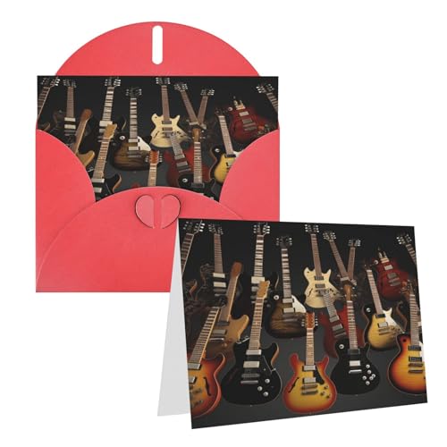 Rrtsmsgh Grußkarten Gitarren Blanko Grußkarten mit Umschlägen für alle Gelegenheiten, Freundschaftskarten, Jubiläumskarten von Rrtsmsgh