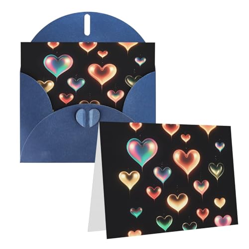 Rrtsmsgh Grußkarten "Glowing Love" Blanko-Grußkarten mit Umschlägen für alle Gelegenheiten, Freundschaftskarten, Jubiläumskarten von Rrtsmsgh
