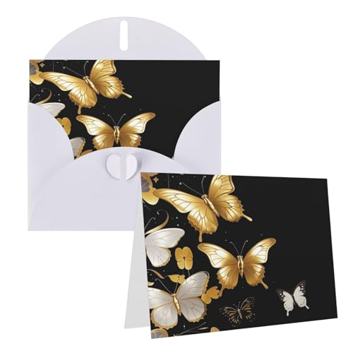 Rrtsmsgh Grußkarten Gold Weiß Schmetterlinge Schwarz Blanko Grußkarten mit Umschlägen für alle Anlässe Karten Freundschaft Jahrestag Karten Rrtsmsgh Grußkarten Gold Weiß Schmetterlinge Schwarz Blanko Grußkarten mit Umschlägen für alle Anlässe Karten Freundschaft Jahrestag Karten von Rrtsmsgh