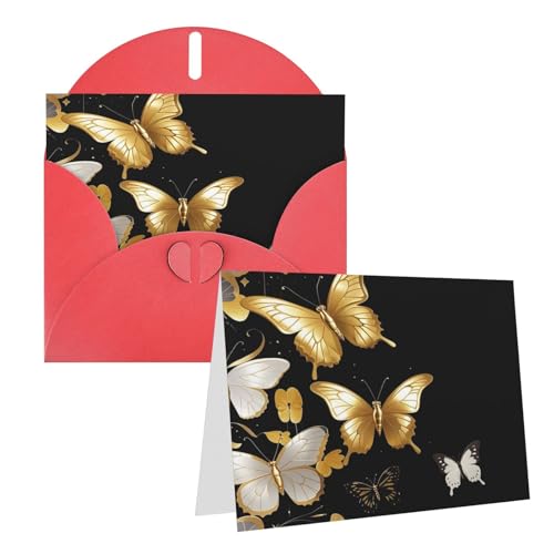 Rrtsmsgh Grußkarten Gold Weiß Schmetterlinge Schwarz Blanko Grußkarten mit Umschlägen für alle Anlässe Karten Freundschaft Jahrestag Karten Rrtsmsgh Grußkarten Gold Weiß Schmetterlinge Schwarz Blanko Grußkarten mit Umschlägen für alle Anlässe Karten Freundschaft Jahrestag Karten von Rrtsmsgh
