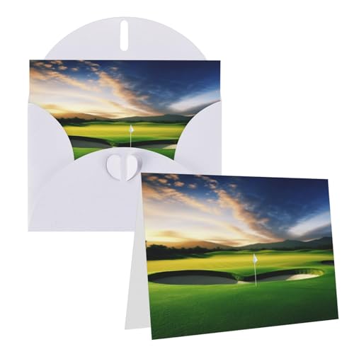 Rrtsmsgh Grußkarten Golfplatz, blanko, Grußkarten mit Umschlägen für alle Anlässe, Freundschaftskarten, Jubiläumskarten von Rrtsmsgh
