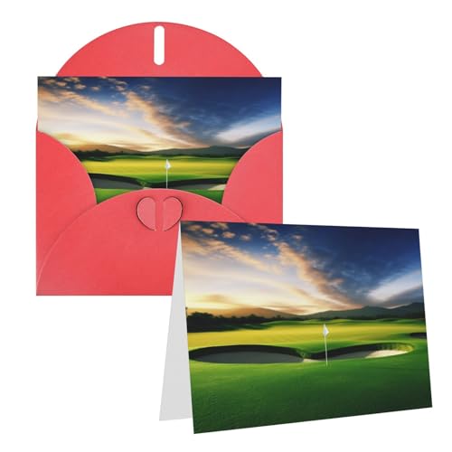 Rrtsmsgh Grußkarten Golfplatz, blanko, Grußkarten mit Umschlägen für alle Anlässe, Freundschaftskarten, Jubiläumskarten von Rrtsmsgh