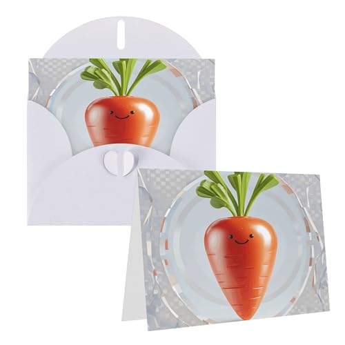 Rrtsmsgh Grußkarten "Happy Carrot Blanko" Grußkarten mit Umschlägen für alle Anlässe, Freundschaftskarten, Jubiläumskarten von Rrtsmsgh