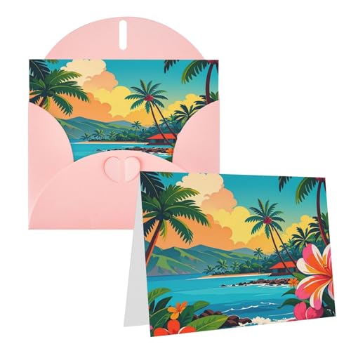 Rrtsmsgh Grußkarten Hello Hawaii Blanko-Grußkarten mit Umschlägen für alle Gelegenheiten, Freundschaftskarten, Jubiläumskarten von Rrtsmsgh