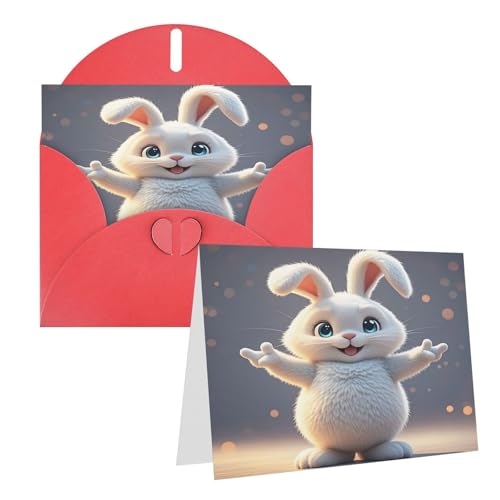 Rrtsmsgh Grußkarten Hug Bunny Blanko-Grußkarten mit Umschlägen für alle Gelegenheiten, Freundschaftskarten, Jubiläumskarten von Rrtsmsgh