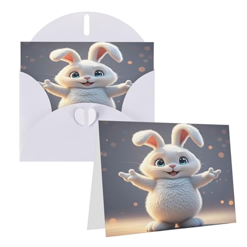 Rrtsmsgh Grußkarten Hug Bunny Blanko-Grußkarten mit Umschlägen für alle Gelegenheiten, Freundschaftskarten, Jubiläumskarten von Rrtsmsgh