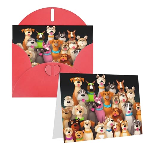 Rrtsmsgh Grußkarten Hunde Blanko Grußkarten mit Umschlägen für alle Gelegenheiten, Freundschaftskarten, Jubiläumskarten von Rrtsmsgh