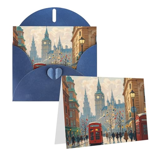Rrtsmsgh Grußkarten London Impression Blanko-Grußkarten mit Umschlägen für alle Anlässe, Freundschaftskarten, Jubiläumskarten von Rrtsmsgh