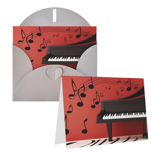 Rrtsmsgh Grußkarten Musiknote Klavier Blanko Grußkarten mit Umschlägen für alle Gelegenheitskarten, Freundschafts-Jubiläumskarten Rrtsmsgh Grußkarten Musiknote Klavier Blanko Grußkarten mit Umschlägen für alle Gelegenheitskarten, Freundschafts-Jubiläumskarten von Rrtsmsgh