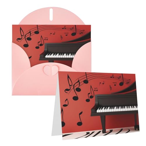 Rrtsmsgh Grußkarten Musiknote Klavier Blanko Grußkarten mit Umschlägen für alle Gelegenheitskarten, Freundschafts-Jubiläumskarten Rrtsmsgh Grußkarten Musiknote Klavier Blanko Grußkarten mit Umschlägen für alle Gelegenheitskarten, Freundschafts-Jubiläumskarten von Rrtsmsgh