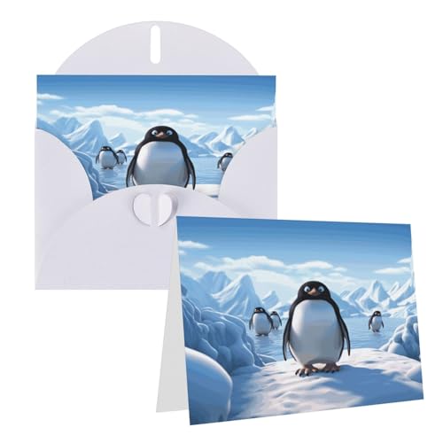 Rrtsmsgh Grußkarten Pinguin Antarktis, Eis, blanko, Grußkarten mit Umschlägen für alle Anlässe, Freundschaftskarten, Jubiläumskarten von Rrtsmsgh