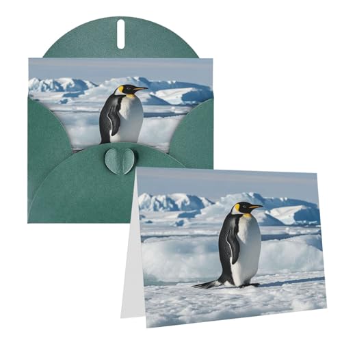 Rrtsmsgh Grußkarten Pinguin Antarktis, Eis, blanko, Grußkarten mit Umschlägen für alle Anlässe, Freundschaftskarten, Jubiläumskarten von Rrtsmsgh