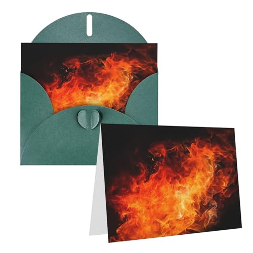 Rrtsmsgh Grußkarten Roaring Flame Blanko-Grußkarten mit Umschlägen für alle Anlässe, Freundschaftskarten, Jubiläumskarten von Rrtsmsgh