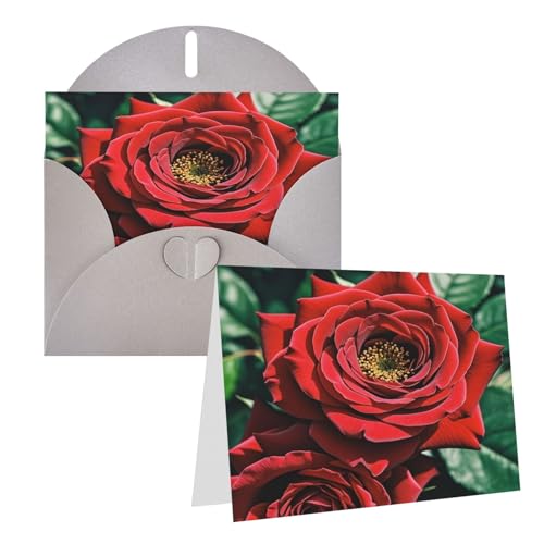 Rrtsmsgh Grußkarten Rote Rose, Foto, blanko, Grußkarten mit Umschlägen für alle Anlässe, Freundschaftskarten, Jubiläumskarten von Rrtsmsgh