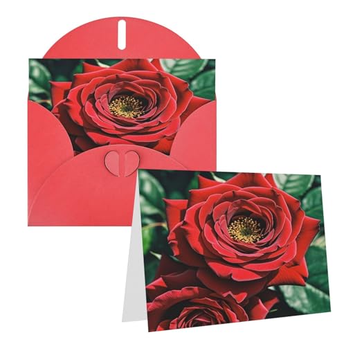 Rrtsmsgh Grußkarten Rote Rose, Foto, blanko, Grußkarten mit Umschlägen für alle Anlässe, Freundschaftskarten, Jubiläumskarten von Rrtsmsgh