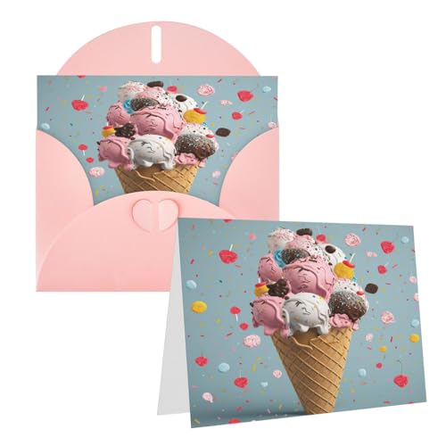 Rrtsmsgh Grußkarten Sweet Ice Cream Blanko Grußkarten mit Umschlägen für alle Anlässe, Freundschaftskarten, Jubiläumskarten Rrtsmsgh Grußkarten Sweet Ice Cream Blanko Grußkarten mit Umschlägen für alle Anlässe, Freundschaftskarten, Jubiläumskarten von Rrtsmsgh