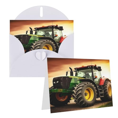 Rrtsmsgh Grußkarten Traktor-Thema, blanko, Grußkarten mit Umschlägen für alle Anlässe, Freundschaftskarten, Jubiläumskarten von Rrtsmsgh