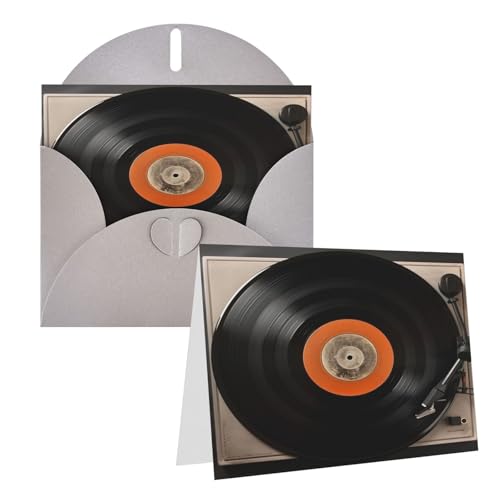 Rrtsmsgh Grußkarten Vintage Vinyl-Schallplatte Blanko-Grußkarten mit Umschlägen für alle Anlässe, Freundschaftskarten, Jubiläumskarten von Rrtsmsgh