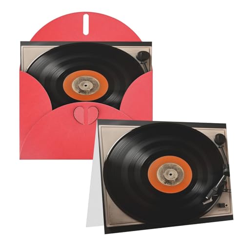 Rrtsmsgh Grußkarten Vintage Vinyl-Schallplatte Blanko-Grußkarten mit Umschlägen für alle Anlässe, Freundschaftskarten, Jubiläumskarten von Rrtsmsgh
