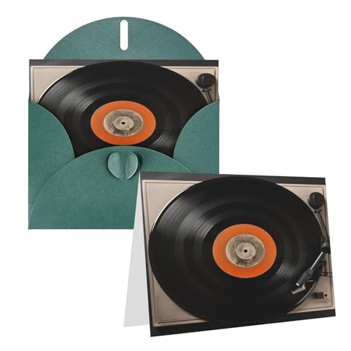 Rrtsmsgh Grußkarten Vintage Vinyl-Schallplatte Blanko-Grußkarten mit Umschlägen für alle Anlässe, Freundschaftskarten, Jubiläumskarten von Rrtsmsgh
