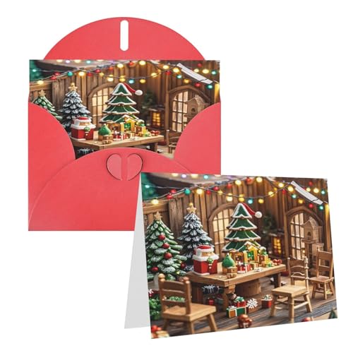 Rrtsmsgh Grußkarten Weihnachten Holz Blanko Grußkarten mit Umschlägen für alle Anlässe Karten Freundschaft Jahrestag Karten von Rrtsmsgh