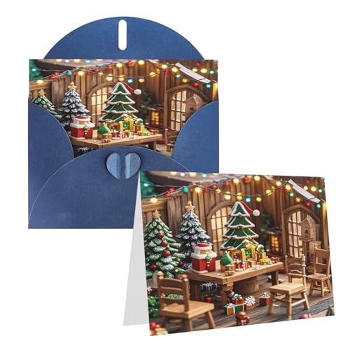 Rrtsmsgh Grußkarten Weihnachten Holz Blanko Grußkarten mit Umschlägen für alle Anlässe Karten Freundschaft Jahrestag Karten von Rrtsmsgh