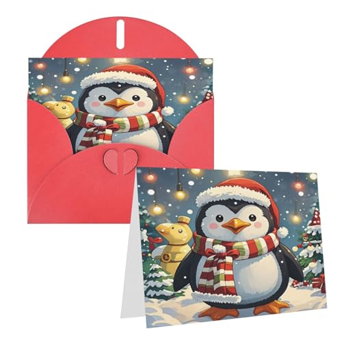 Rrtsmsgh Grußkarten Weihnachten Lustige Pinguin Blanko Grußkarten mit Umschlägen für alle Anlässe Karten Freundschaft Jahrestag Karten von Rrtsmsgh