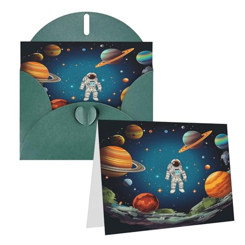 Rrtsmsgh Grußkarten Weltraumrakete Astronaut Blanko-Grußkarten mit Umschlägen für alle Gelegenheitskarten, Freundschafts-Jubiläumskarten Rrtsmsgh Grußkarten Weltraumrakete Astronaut Blanko-Grußkarten mit Umschlägen für alle Gelegenheitskarten, Freundschafts-Jubiläumskarten von Rrtsmsgh