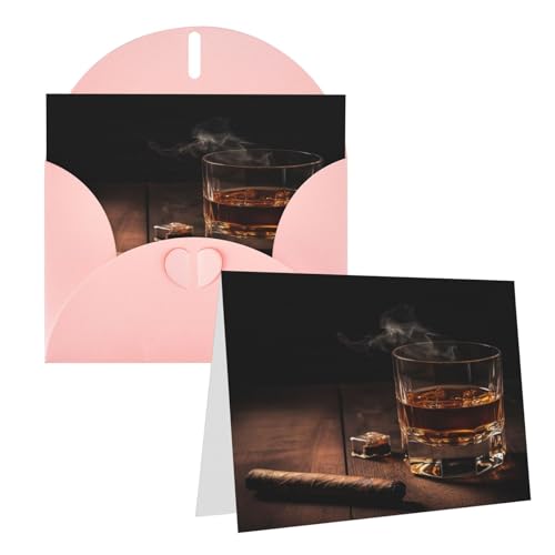 Rrtsmsgh Grußkarten Zigarre & Whiskey Blanko Grußkarten mit Umschlägen für alle Gelegenheitskarten, Freundschafts-Jubiläumskarten Rrtsmsgh Grußkarten Zigarre & Whiskey Blanko Grußkarten mit Umschlägen für alle Gelegenheitskarten, Freundschafts-Jubiläumskarten von Rrtsmsgh
