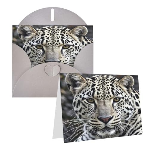 Rrtsmsgh Grußkarten mit Leopardengesicht, blanko, mit Umschlägen, für alle Anlässe, Freundschaftskarten, Jahrestagskarten, Schwarz und Weiß Rrtsmsgh Grußkarten mit Leopardengesicht, blanko, mit Umschlägen, für alle Anlässe, Freundschaftskarten, Jahrestagskarten, Schwarz und Weiß von Rrtsmsgh
