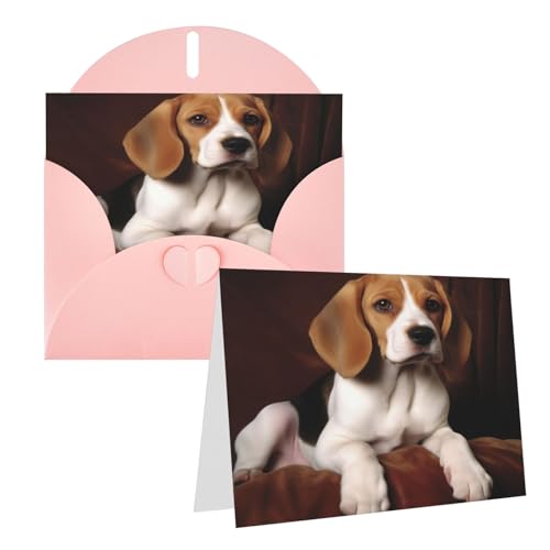Rrtsmsgh Ovely Grußkarten mit Beagle-Motiv, blanko, mit Umschlägen für alle Anlässe, Freundschaftskarten, Jahrestagskarten Rrtsmsgh Ovely Grußkarten mit Beagle-Motiv, blanko, mit Umschlägen für alle Anlässe, Freundschaftskarten, Jahrestagskarten von Rrtsmsgh