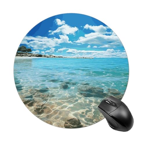 Scenic Meerwasser-Mauspad, kleines Mauspad mit rutschfester Gummiunterseite, bequemes Laptop-Mauspad, rund, wasserdicht, Mauspad für Büro, Zuhause, Computer, 20 x 20 cm Scenic Meerwasser-Mauspad, kleines Mauspad mit rutschfester Gummiunterseite, bequemes Laptop-Mauspad, rund, wasserdicht, Mauspad für Büro, Zuhause, Computer, 20 x 20 cm von Rrtsmsgh