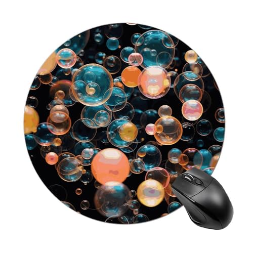 Seifenblasen-Mauspad, kleines Mauspad mit rutschfester Gummiunterseite, bequemes Laptop-Mauspad, rund, wasserdicht, Mauspad für Büro, Zuhause, Computer, 20 x 20 cm Seifenblasen-Mauspad, kleines Mauspad mit rutschfester Gummiunterseite, bequemes Laptop-Mauspad, rund, wasserdicht, Mauspad für Büro, Zuhause, Computer, 20 x 20 cm von Rrtsmsgh