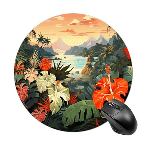 Summer Hawaiian Mouse Pad Small Mouse Pad with Non-Slip Rubber Base Comfortable Laptop Gaming Mouse Pad Round Waterproof Mousepad for Office Home Computer 7.8 X 7.8 Inch Summer Hawaiian Mouse Pad Small Mouse Pad with Non-Slip Rubber Base Comfortable Laptop Gaming Mouse Pad Round Waterproof Mousepad for Office Home Computer 7.8 X 7.8 Inch von Rrtsmsgh