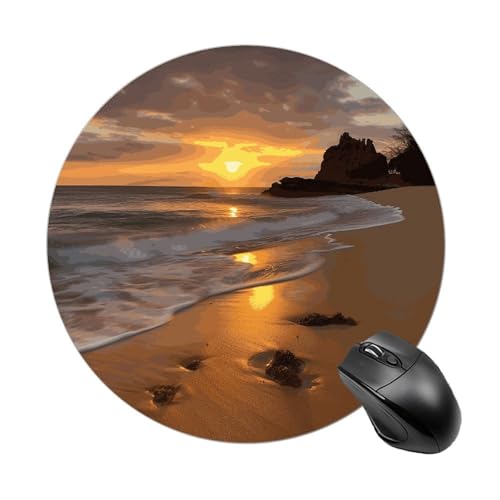 Sunrise Beach Mauspad, kleines Mauspad mit rutschfester Gummiunterseite, bequemes Laptop-Mauspad, rund, wasserdicht, Mauspad für Büro, Zuhause, Computer, 20 x 20 cm Sunrise Beach Mauspad, kleines Mauspad mit rutschfester Gummiunterseite, bequemes Laptop-Mauspad, rund, wasserdicht, Mauspad für Büro, Zuhause, Computer, 20 x 20 cm von Rrtsmsgh