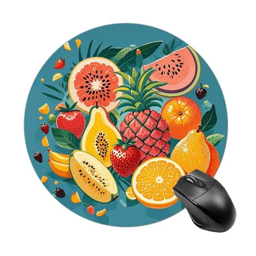Tropisches Obstparadies-Mauspad, kleines Mauspad mit rutschfester Gummiunterseite, bequemes Laptop-Mauspad, rund, wasserdicht, Mauspad für Büro, Zuhause, Computer, 20 x 20 cm Tropisches Obstparadies-Mauspad, kleines Mauspad mit rutschfester Gummiunterseite, bequemes Laptop-Mauspad, rund, wasserdicht, Mauspad für Büro, Zuhause, Computer, 20 x 20 cm von Rrtsmsgh