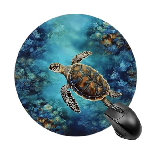 Turtle Mauspad, kleines Mauspad mit rutschfester Gummiunterseite, bequemes Laptop-Mauspad, rund, wasserdicht, Mauspad für Büro, Zuhause, Computer, 20 x 20 cm Turtle Mauspad, kleines Mauspad mit rutschfester Gummiunterseite, bequemes Laptop-Mauspad, rund, wasserdicht, Mauspad für Büro, Zuhause, Computer, 20 x 20 cm von Rrtsmsgh