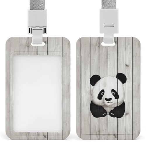 Weißer Panda-Ausweishalter aus Holz, professionell, vertikal, mit Umhängeband, wasserdichte Ausweis-Schutzhülle für Büro, transparenter Ausweishalter für Krankenschwestern, Ärzte, Lehrer Weißer Panda-Ausweishalter aus Holz, professionell, vertikal, mit Umhängeband, wasserdichte Ausweis-Schutzhülle für Büro, transparenter Ausweishalter für Krankenschwestern, Ärzte, Lehrer von Rrtsmsgh