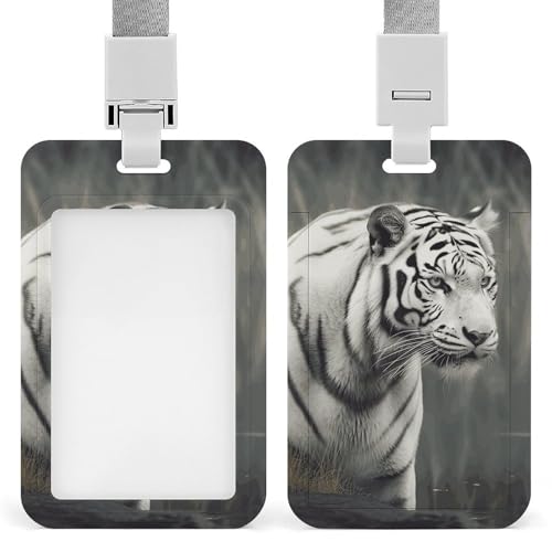 Weißer Tiger-Ausweishalter, professioneller, vertikaler Ausweishalter mit Umhängeband, wasserdichte Ausweishülle für Büro, transparenter Ausweishalter für Krankenschwestern, Ärzte, Lehrer Weißer Tiger-Ausweishalter, professioneller, vertikaler Ausweishalter mit Umhängeband, wasserdichte Ausweishülle für Büro, transparenter Ausweishalter für Krankenschwestern, Ärzte, Lehrer von Rrtsmsgh